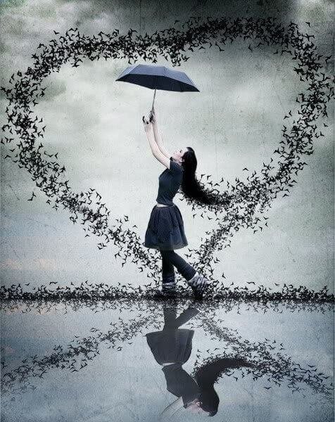 heart LOVE in the rain - You Come In To My Life..... - Kiss SMS
